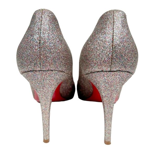 CHRISTIAN LOUBOUTIN Peep Toe Glitter Heels - Picture 8 of 11